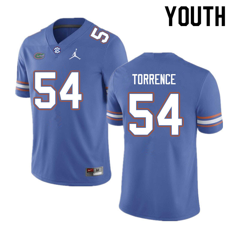 Youth #54 O'Cyrus Torrence Florida Gators College Football Jerseys Sale-Royal